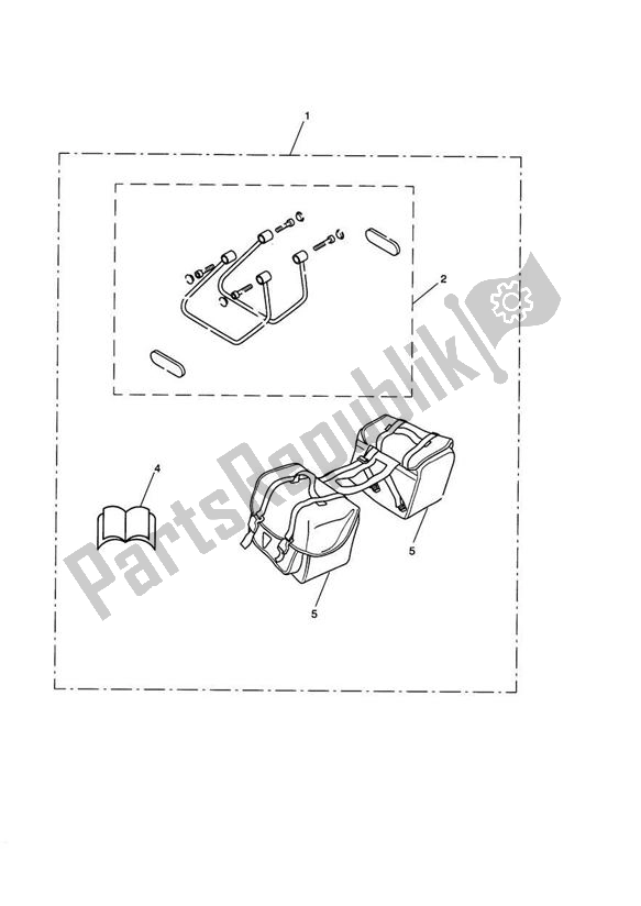 Tutte le parti per il Pannier Kit, Leather, Type C del Triumph America Carburettor 790 2002 - 2007